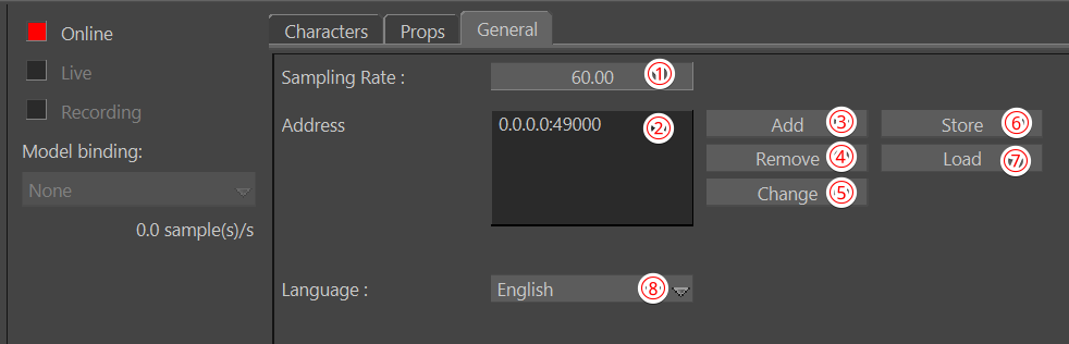 general 画面説明